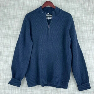 Schott Bros. Mens Size L Wool blend Navy blue sweater pullover 3134